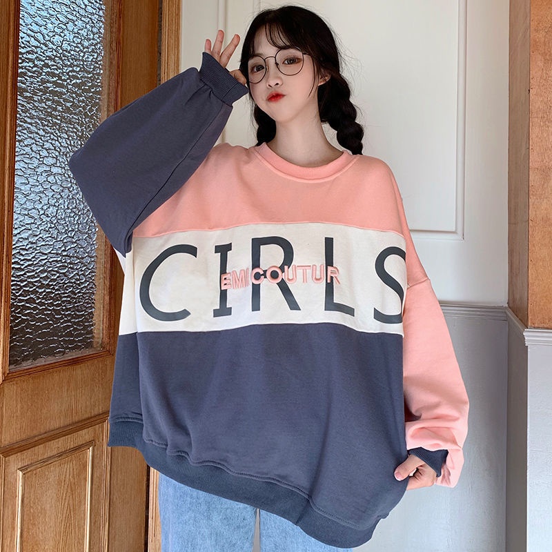 Áo Sweater Nỉ In Chữ GIRL Form Rộng Tay Bồng Style Ulzzang Hàn Quốc Xinh Xắn | BigBuy360 - bigbuy360.vn