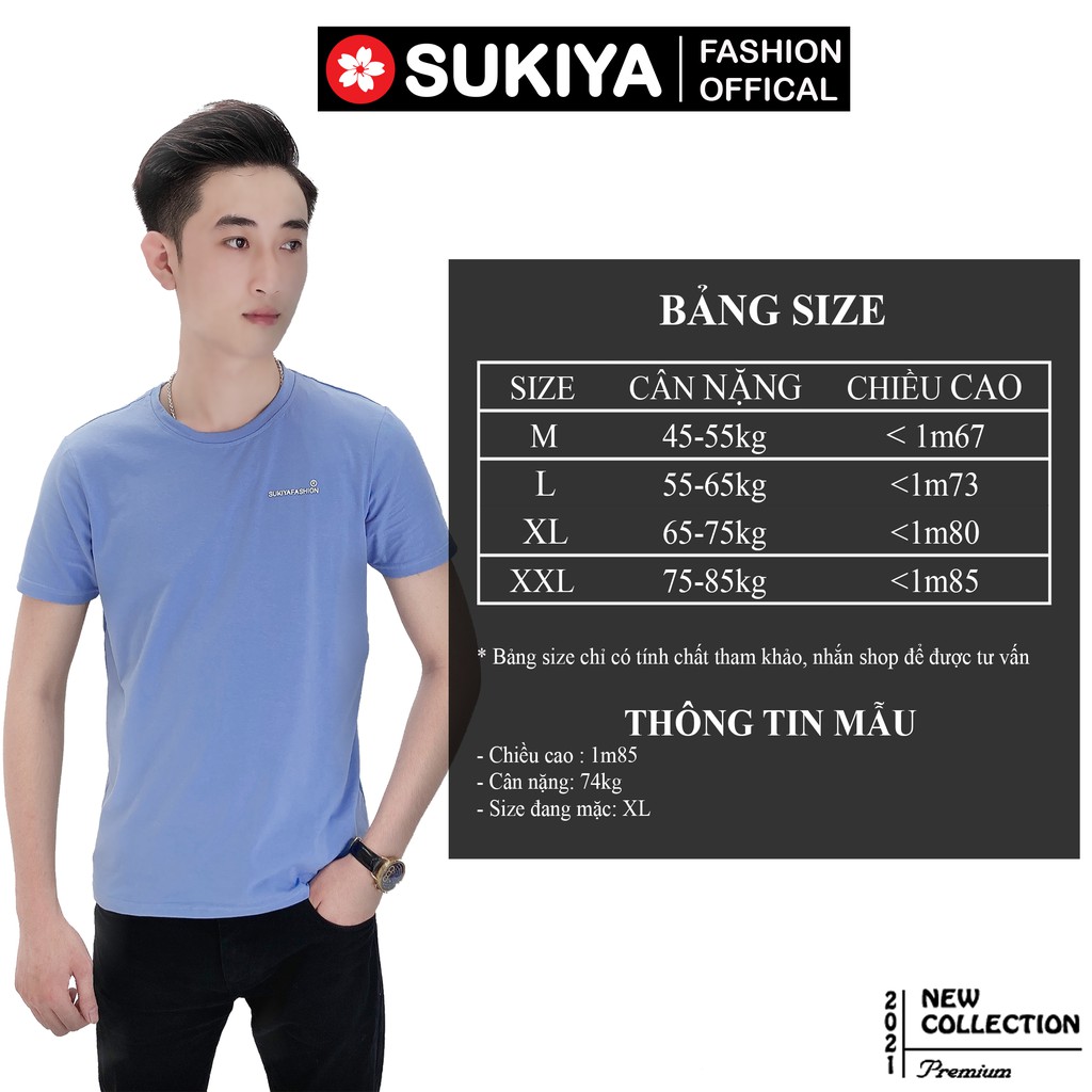 Áo thun nam cổ tròn SUKIYA Japan Quality AT03
