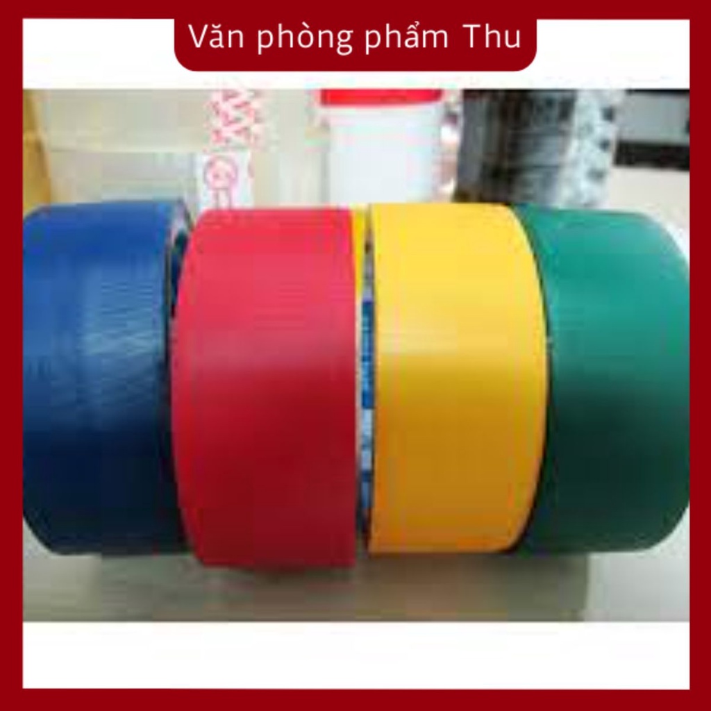 Băng keo simili 3.5F 5F băng keo dán gáy tập dán lề đầy đủ các màu Xanh lá - Đỏ - Xanh dương