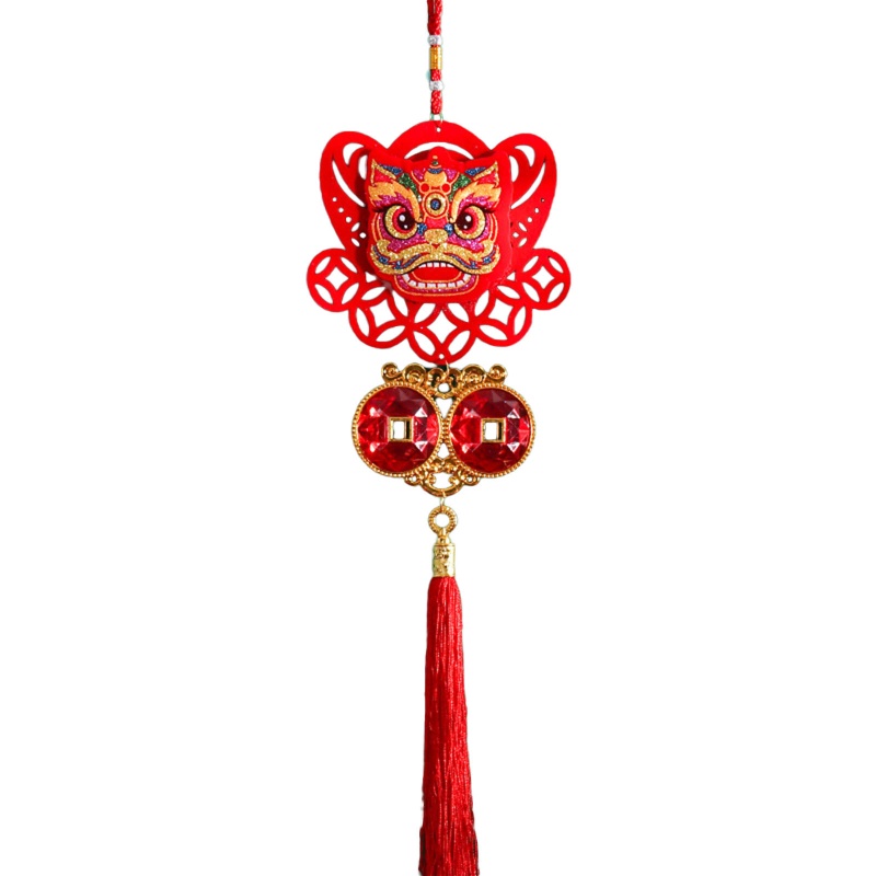 Dây Tua Rua Đính Đá Nhân Tạo Màu Đỏ Phong Cách Trung Hoa Độc Đáo Trang Trí Cửa Dịp Năm Mới