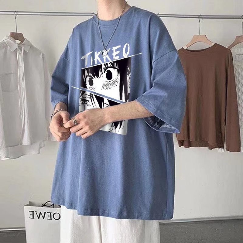 Áo Thun Tay Ngắn Dáng Rộng In Chữ Thời Trang Mùa Hè Cho Nam Size M-8XL