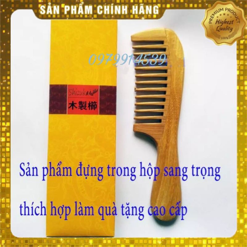 Lược Gỗ Đàn Hương Xuất Nhật - Lược ghép gỗ bách xanh Xuất Nhật - Làm Quà tặng sang trọng-Chống tĩnh điện