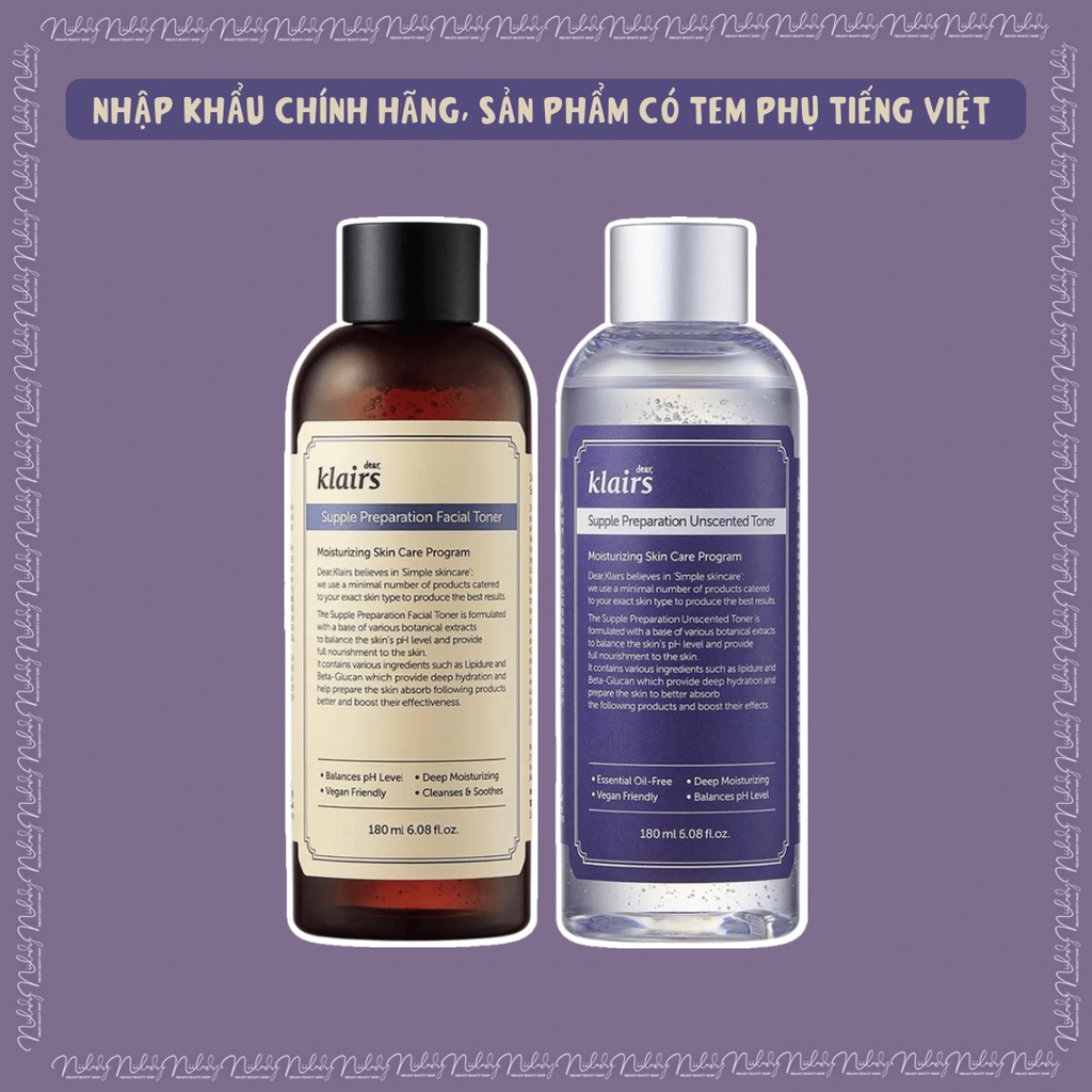 Nước cân bằng Klairs Supple Preparation Facial / Unscented Toner