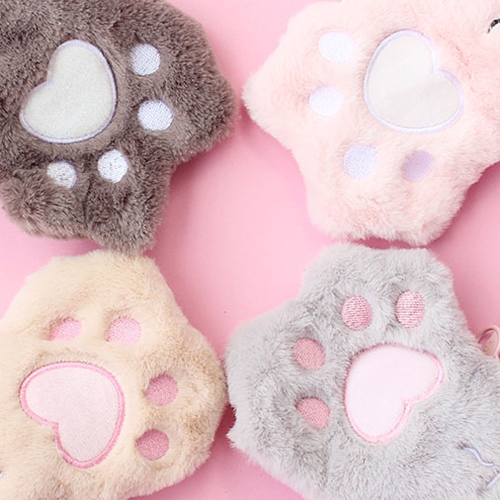 1 Túi Đựng Bút Hình Chân Mèo Nhồi Bông Dễ Thương