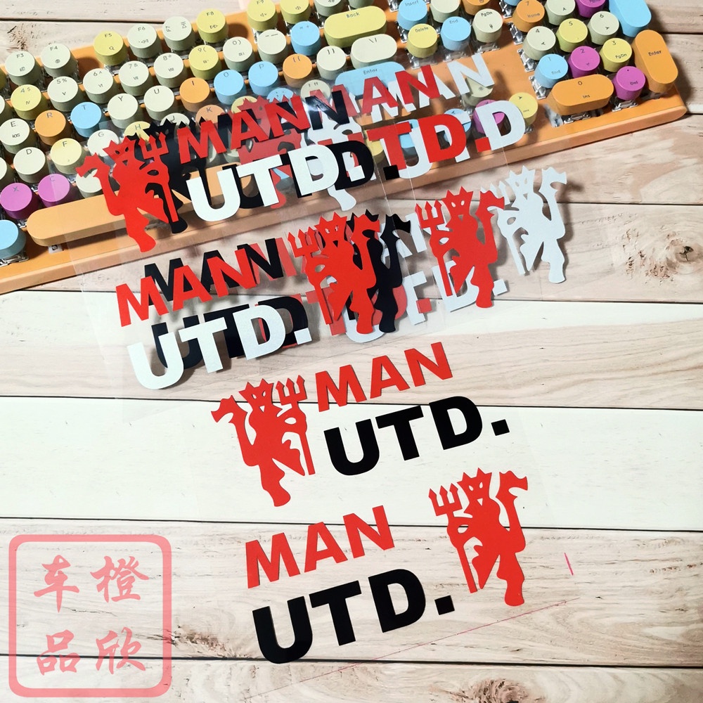 Miếng Dán Trang Trí Gương Chiếu Hậu Xe Hơi Hình Manchester United Red Devils Phản Quang Độc Đáo