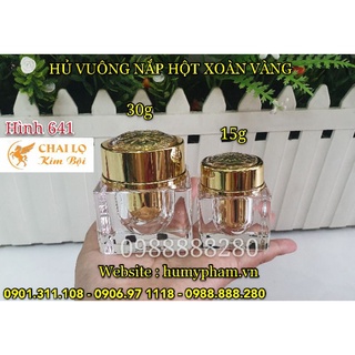 HŨ ĐỰNG KEM - HỦ VUÔNG NẮP HỘT XOÀN 15g & 30g