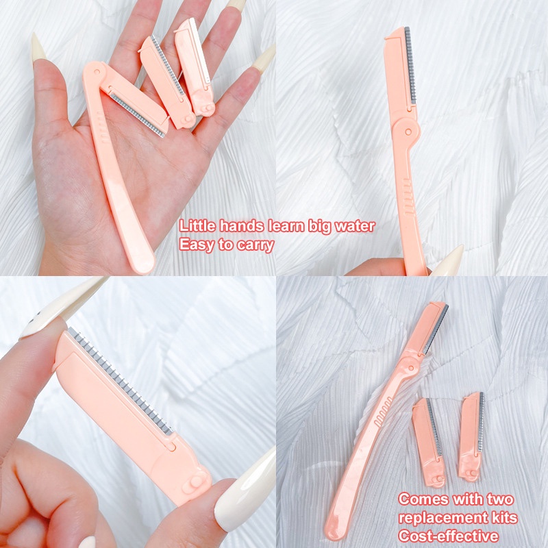 READY STOCK Folding eyebrow trimming  female beginner safety type free replacement professional eyebrow trimming  set uniq | BigBuy360 - bigbuy360.vn