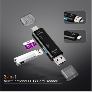Bộ Chuyển Đổi Cáp OTG Reder 3in1 (Type-C/MicroUSB/TF) - Green Accessories