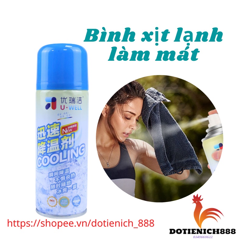 Bình xịt làm lạnh tức thì, Chai xịt làm mát hạ nhiệt độ bề mặt siêu tốc dung tích 260ml