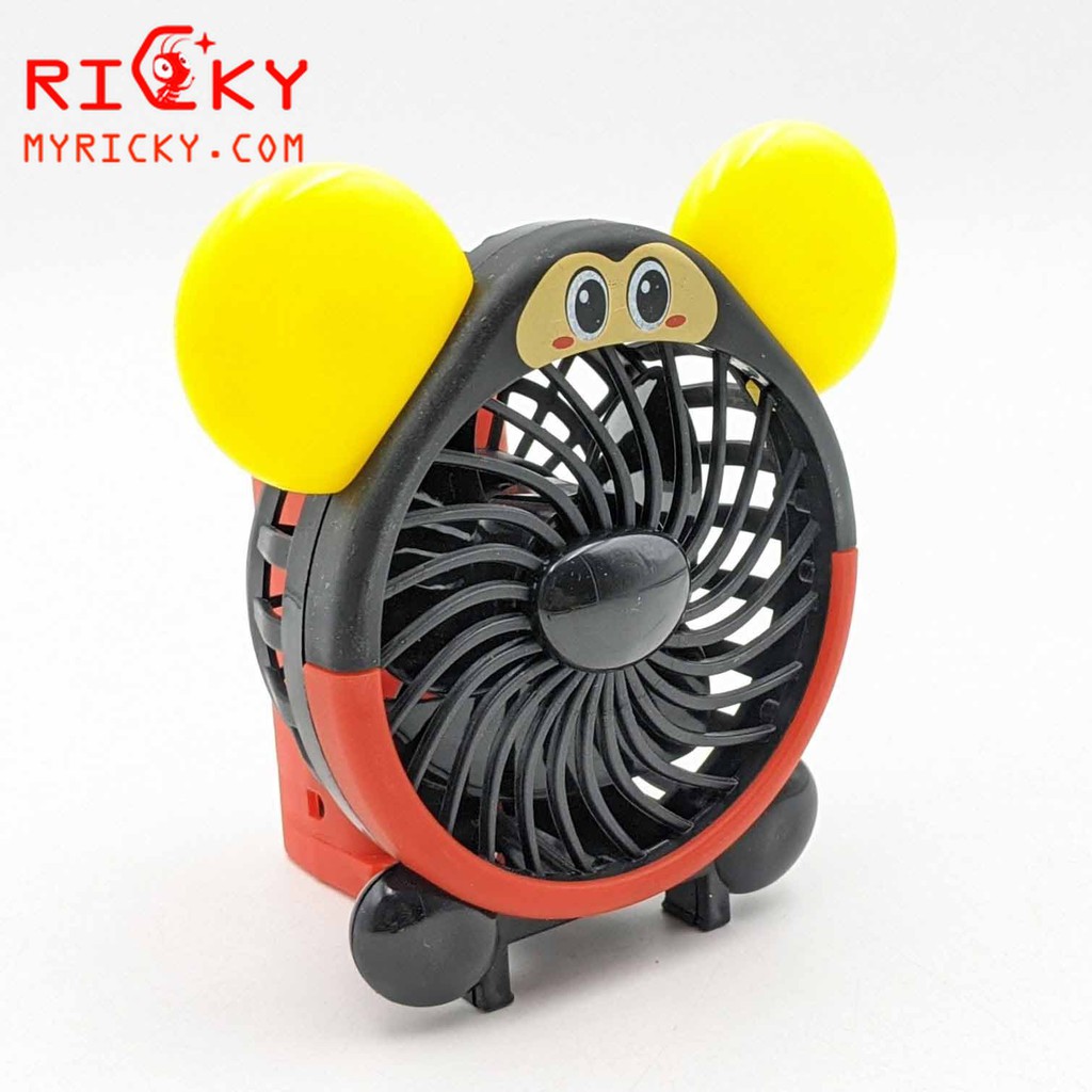 Quạt mini cầm tay Chuột Mickey - Tốc độ cao siêu mát - Pin sạc