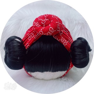 Mũ turban gắn tóc giả cực chất