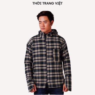 Áo chống nắng nam nữ 2 lớp thô kẻ kèm khẩu trang
