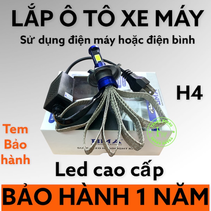 Đèn pha led 3 tim BMA-DPL-Z3 H4 chính hãng siêu sáng bảo hành 1 năm gắn pha xe máy Thanh Khang