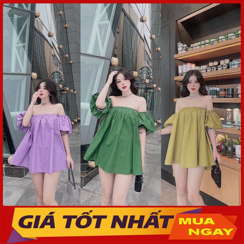 Áo Trễ Vai Giấu Quầu Tay Bồng Hàng Quảng Châu M0980