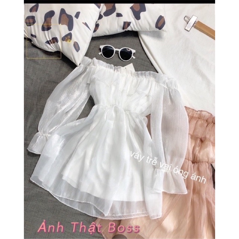 ÁO TRỄ VAI VOAN ÓNG ÁNH 🦋 Đầm Nữ Hồng Trắng Hot 🦋 BOSS | BigBuy360 - bigbuy360.vn