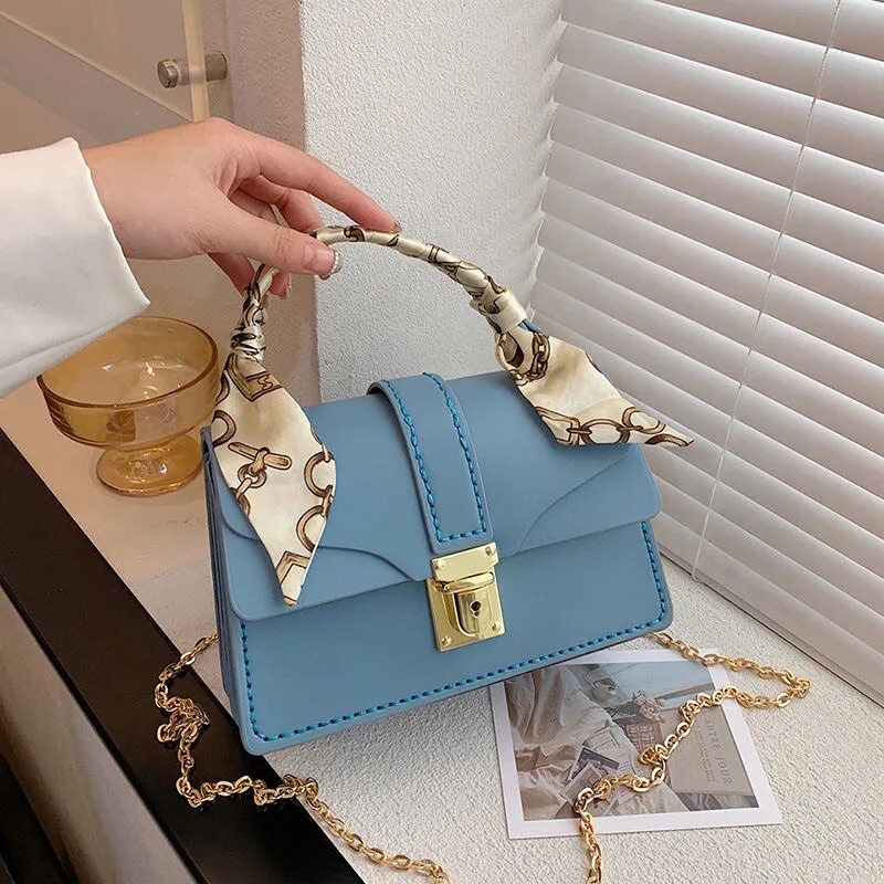 M29_Túi Xách PU Vuông Thắt Nơ Tự May Handmade