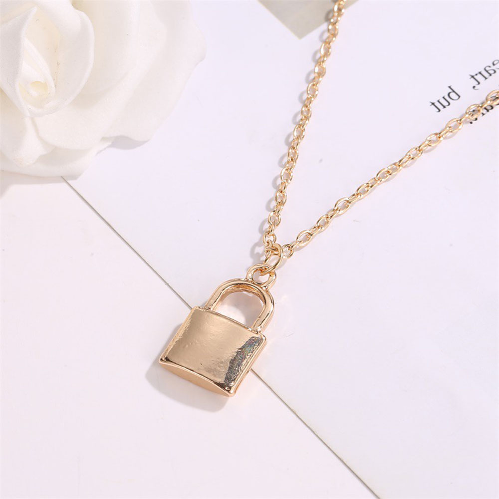 Dây chuyền thời trang mặt hình ổ khóa cá tính cho phái nữ