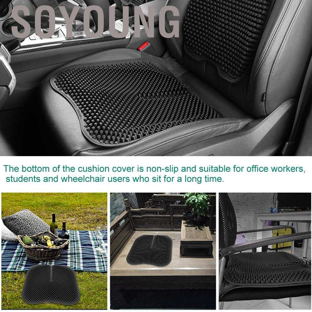 Đệm Lót Ghế Ngồi Mát Xa Bằng Silicon Mềm Thoáng Khí Chống Thấm Nước Trượt