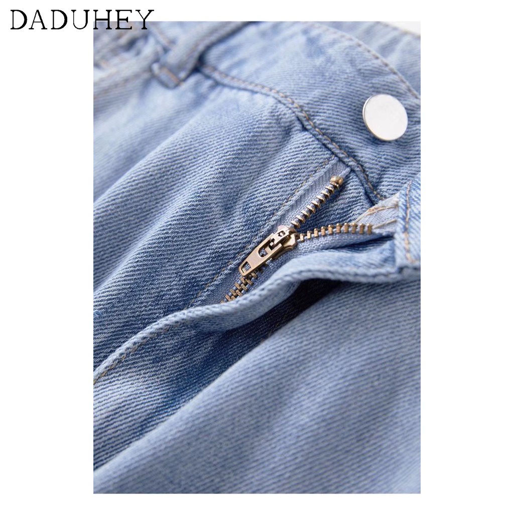 Quần jeans nữ ống rộng lưng cao màu sắc tươi sáng