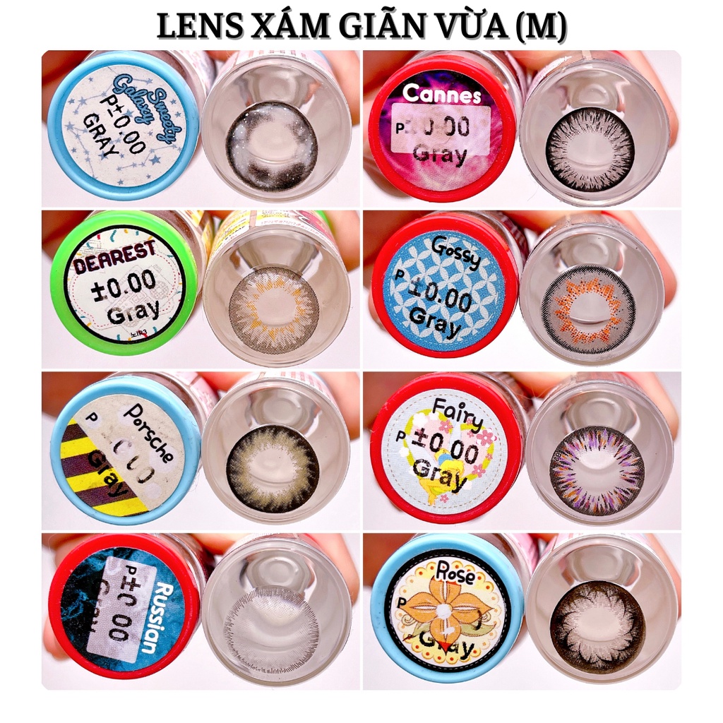 0 ĐỘ LENS XÁM PHẦN 10, Full Mẫu Xám GRAY Giãn Vừa & To Size M, L Chat Chọn Mẫu