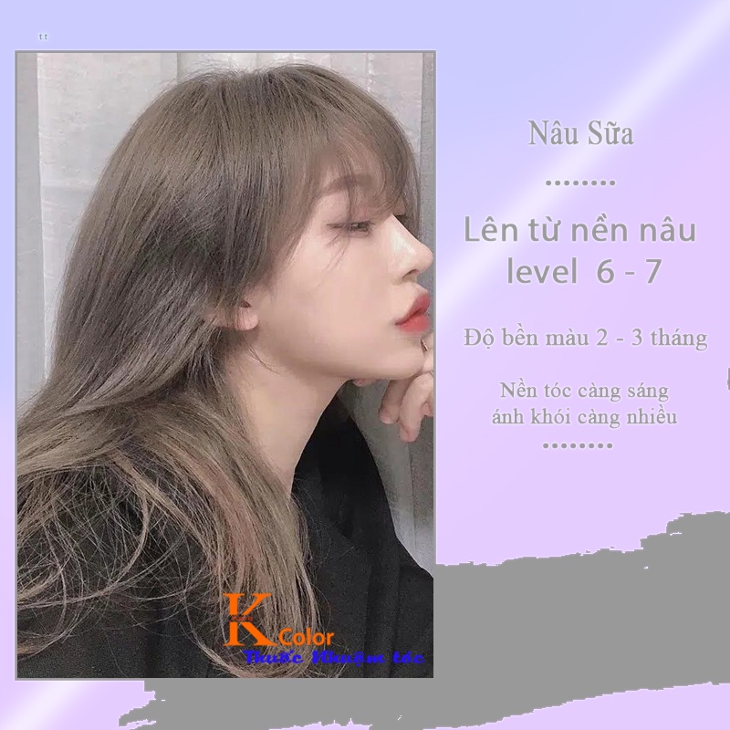 Thuốc nhuộm tóc màu Nâu Sữa không tẩy sử dụng tại nhà nhiều thảo dược giá rẻ kcolor