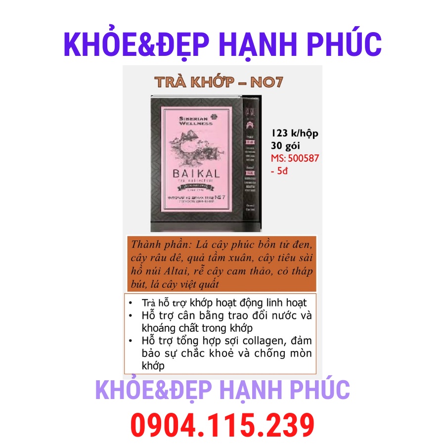 [ Trà Baikan N7 xương khớp ] Thực phẩm bảo vệ sức khỏe Trà thảo mộc Baikal tea collection. Herbal tea №7 – 30 túi/hộp