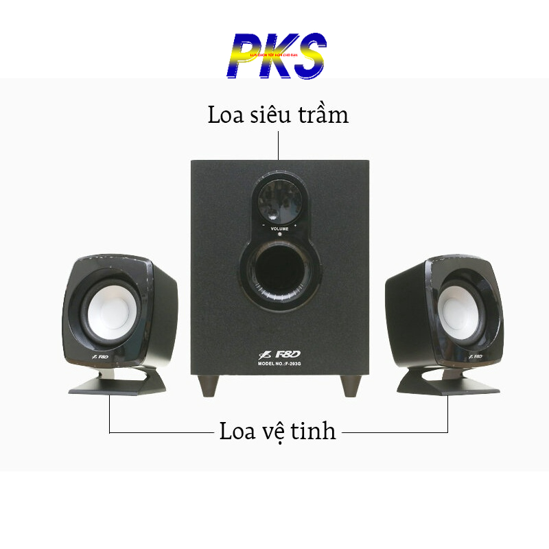 Loa vi tính Fenda F203G 2.1 gồm 1 loa siêu trầm và 2 loa vệ tinh - Hàng chính hãng