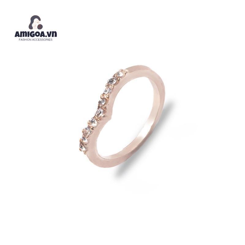 ✨✨Nhẫn Kim Cương: Thiết Kế Hình Chữ V Đơn Giản Phong Cách Hàn Quốc