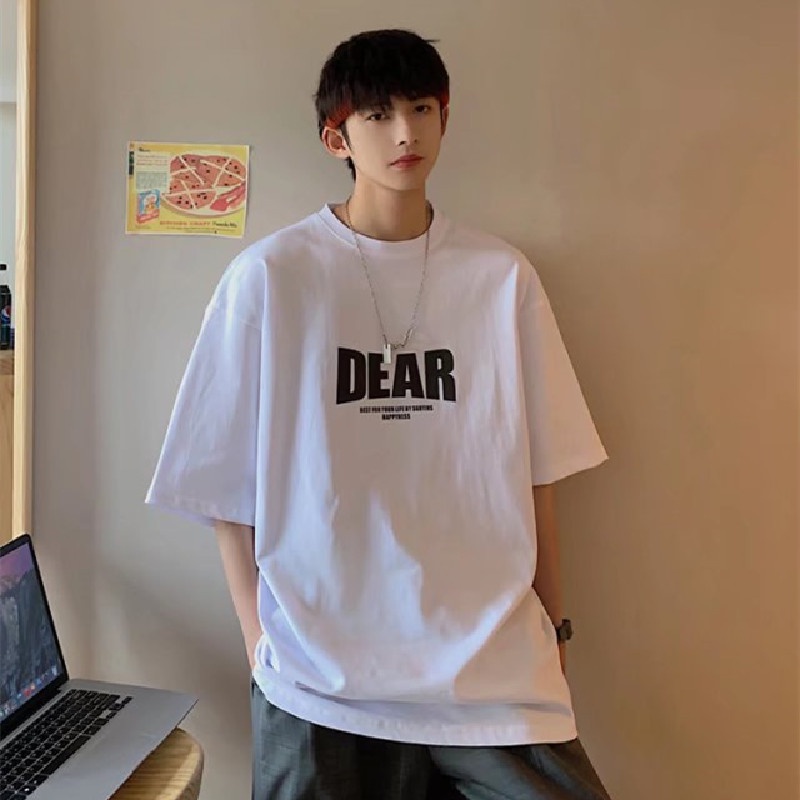 Áo Thun Nam Ngắn Tay Cổ Tròn In Chữ Thời Trang Size S-8XL