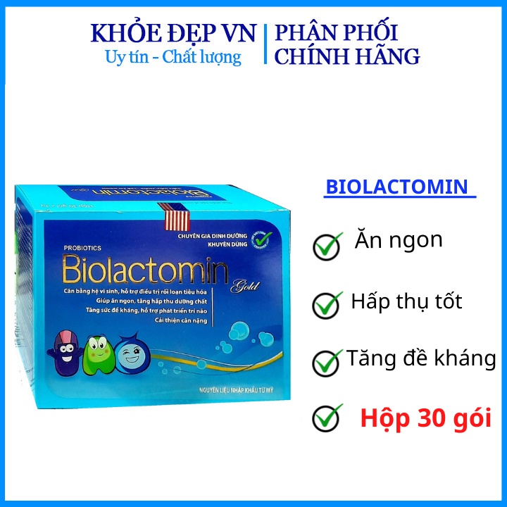 Men tiêu hóa vi sinh đường ruột Biolactomin Gold cân bằng hệ vi sinh, hỗ trợ rối loạn tiêu hóa, giúp ăn ngon – Hộp 30g