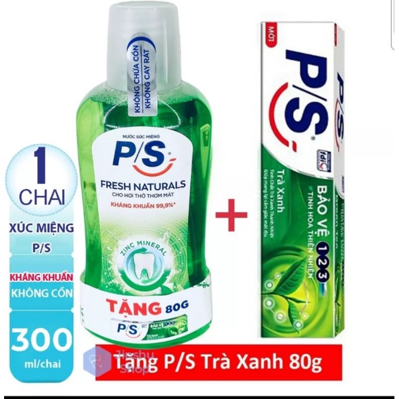 Nước súc miệng không chứa cồn không cay rát trà xanh 300ml