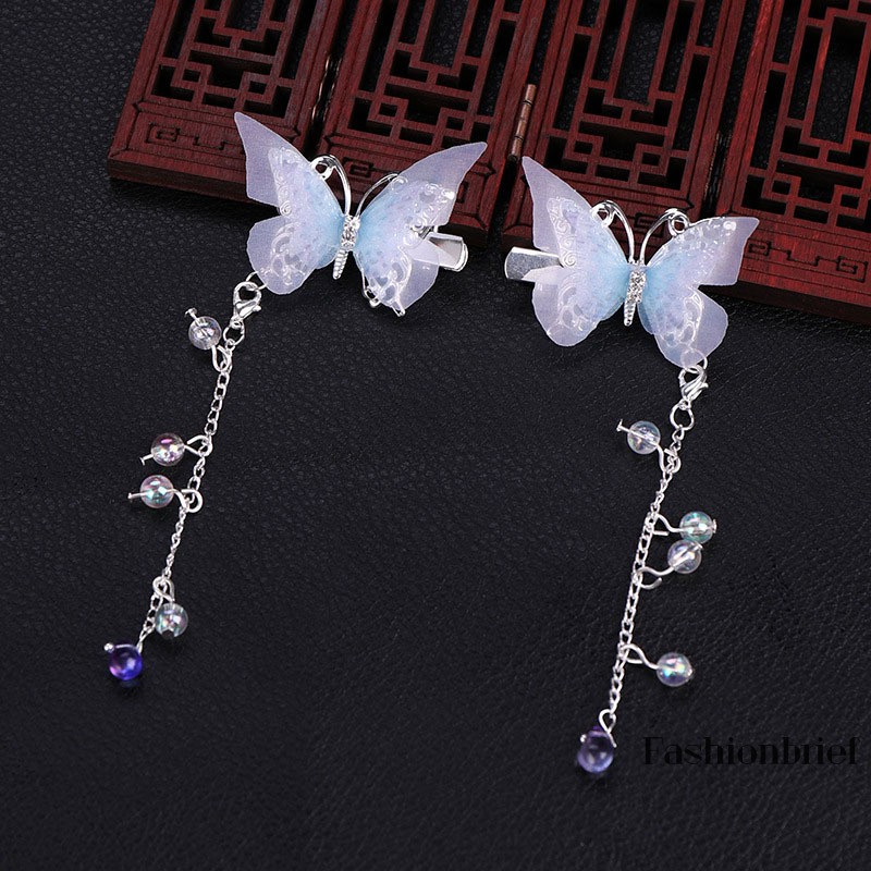 Kẹp tóc họa tiết bướm phong cách Trung Hoa