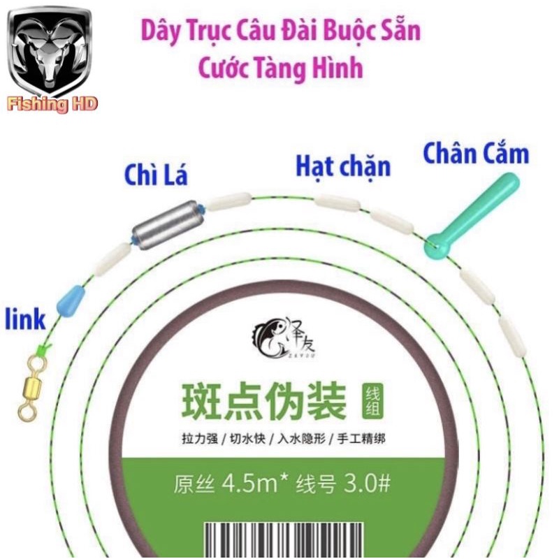 Dây Trục Câu Đài Buộc Sẵn Cước Câu Cá Tàng Hình DC4-A đồ câu FISHING_HD