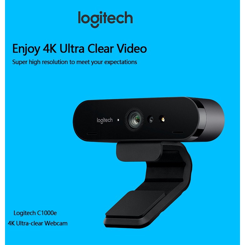 Webcam Học trực tuyến, Live Stream Học Online Cho Máy Tính, Laptop Logitech C1000e BRIO 4K Ultra HD - Hàng Chính Hãng