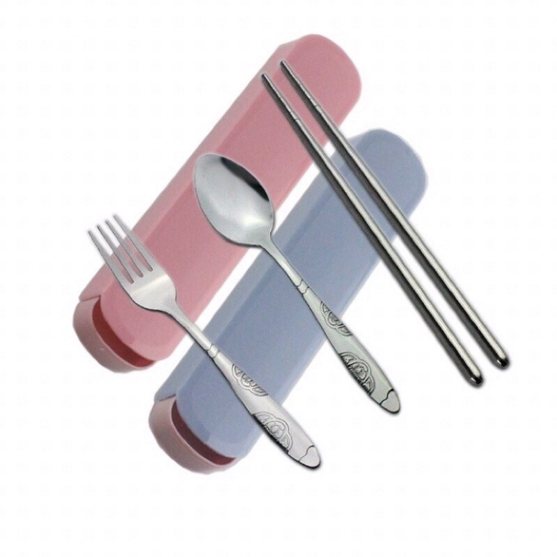 [Siêu Rẻ] Hộp Thìa Đũa Văn Phòng Bộ Thìa Đũa Nĩa Inox Tiện Lợi An Toàn