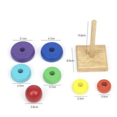 Đồ chơi xếp tháp bằng gỗ cho bé size bé