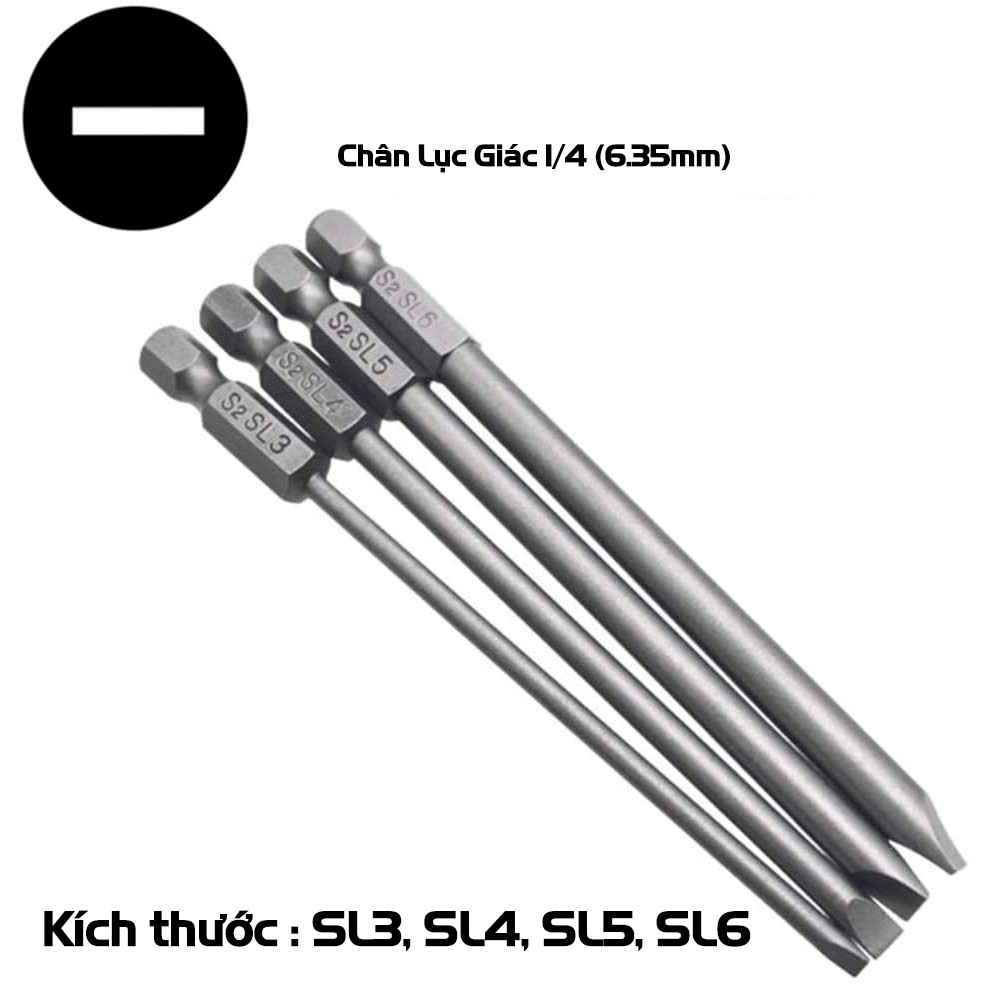 Bộ 16 Mũi Vít Hỗn Hợp (Bake, Hoa Thị, Lục Giác, 2 Cạnh) Dài 100mm