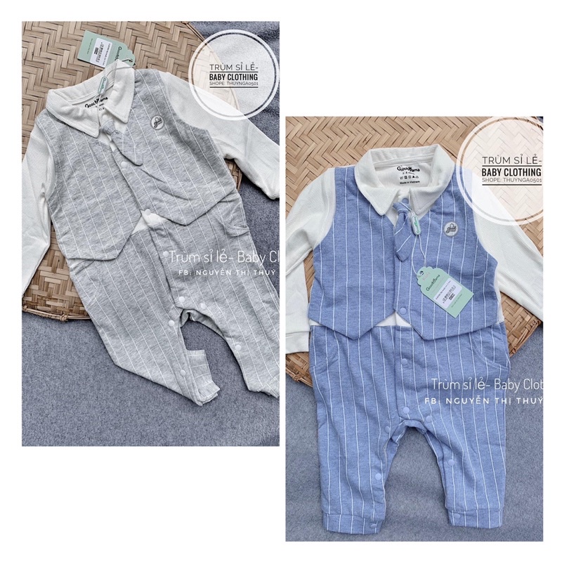 -Body công tử, body nơ mềm mịn cho bé trai, bé gái