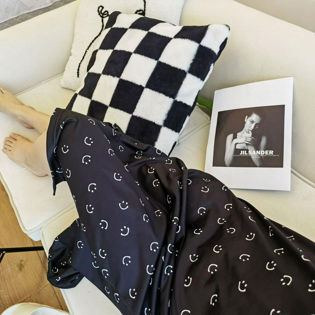 DIDIKA Đầm Ngủ Hai Dây Dáng Rộng In Hoạt Hình Chú Gấu Và Bong Bóng Thời Trang Mùa Hè Quyến Rũ Cho Nữ