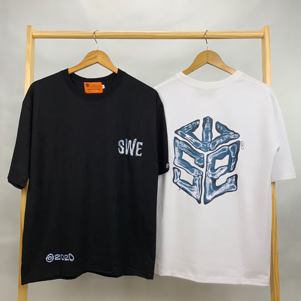 Áo Thun Phom Rộng Tay Lỡ SWE Xương, Vải Cotton 75% Co Giãn 4 Chiều.