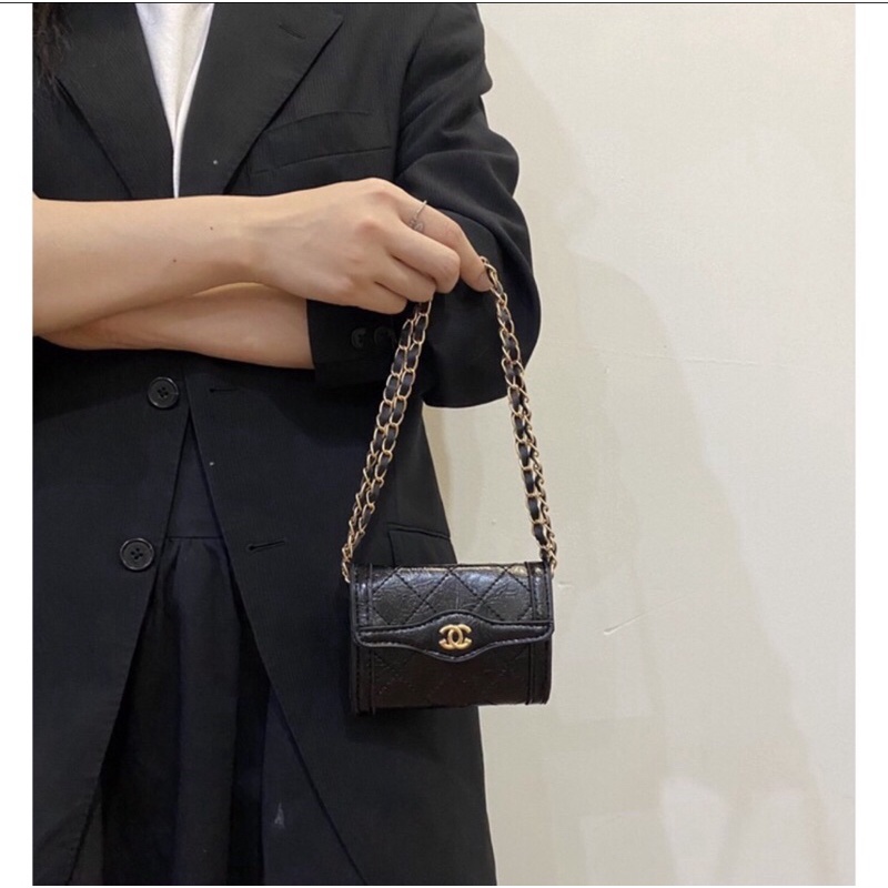 Túi xách mini nữ, túi đeo chéo nữ đi chơi size 13cm dáng ví nữ dây xích đeo vai chất da bóng nhiều ngăn