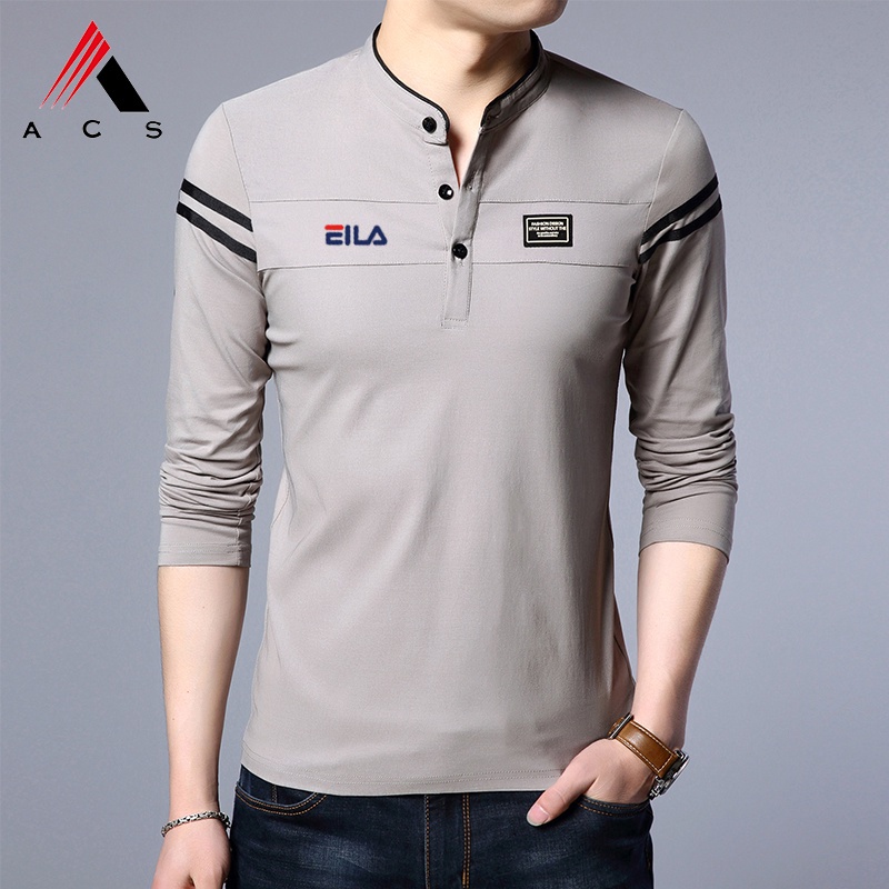 【5 màu】 Thời trang MỚI Áo thun Polo Nam Áo thun cổ lọ có ve áo Trang trọng Văn phòng Công sở Thường ngày Áo thun dài tay