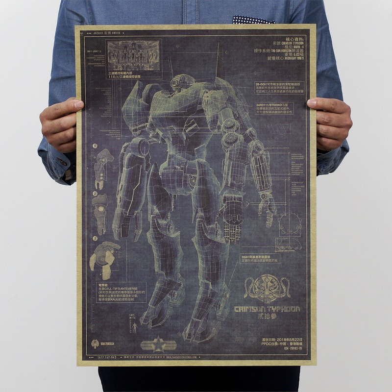 Poster Giấy Hình Robot Phim Pacific Rim 51x35.5cm
