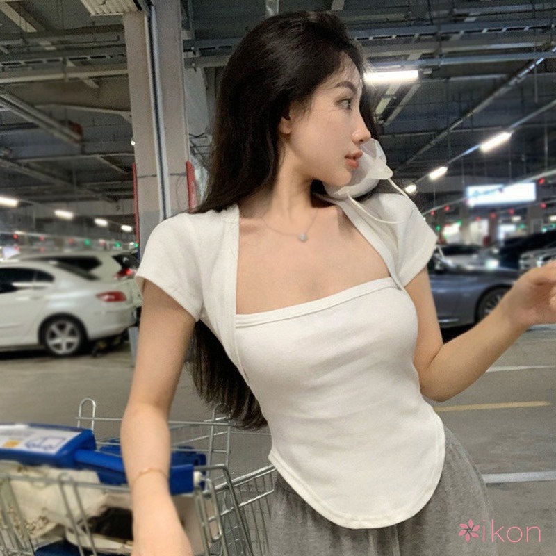 Áo Thun Tay Ngắn Màu Trơn Thời Trang Cho Nữ