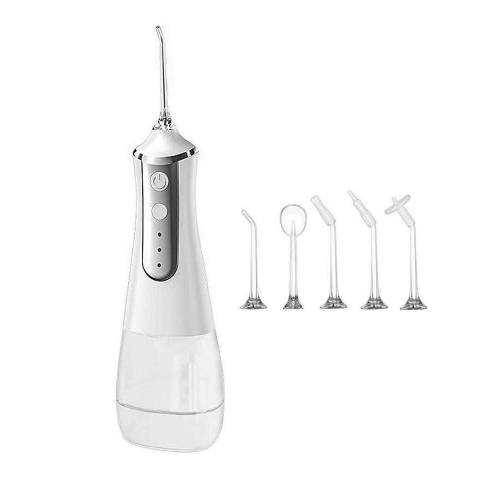 [Hàng mới về] Máy tăm nước làm sạch răng miệng sử dụng điện sạc usb màu trắng/ hồng tự chọn