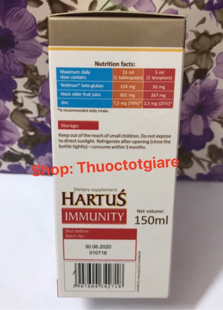 [Kèm quà tặng ] Hartus Immunity- Tăng sức đề kháng cho bé [ Hàng Chính Hãng]