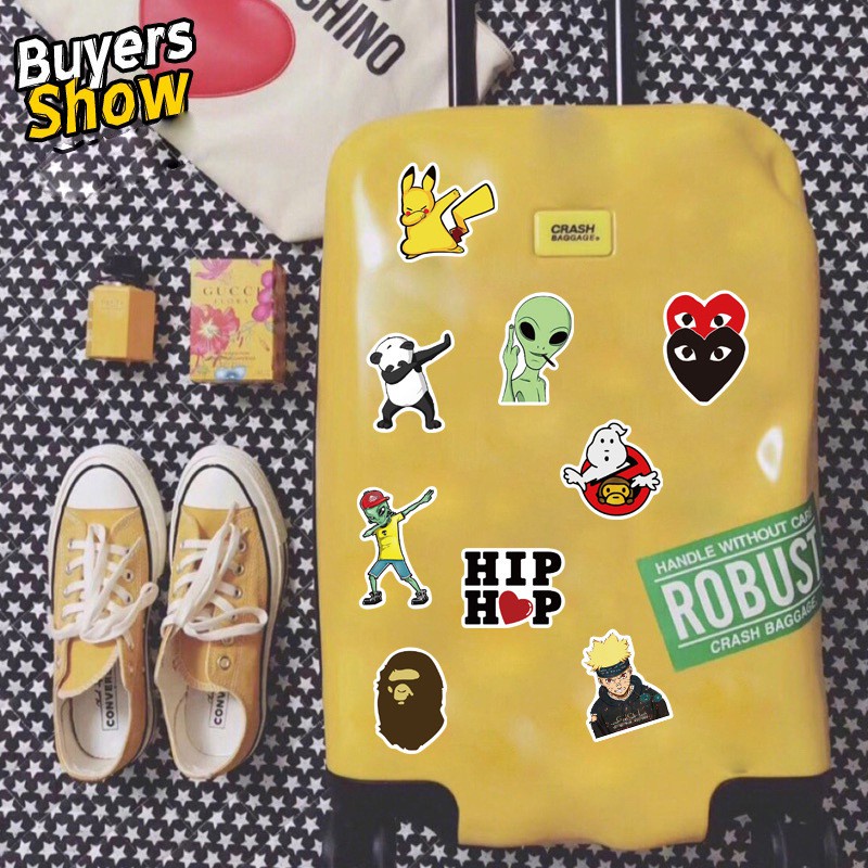 200/ 100/ 50 Miếng dán trang trí xe hơi/ đàn ghi ta/ xe đạp/ vali bằng vinyl chống thấm nước độc đáo