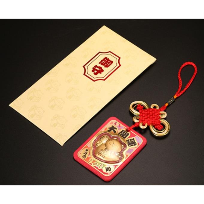 Bao lì xì mèo thần tài như ý cát tường vàng 24k 9999