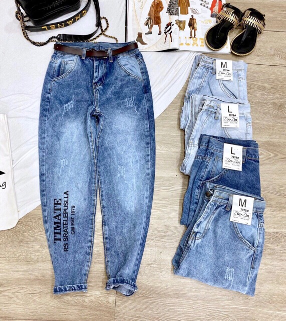 Quần baggy jean in chữ lai 166, kèm hình thật | BigBuy360 - bigbuy360.vn