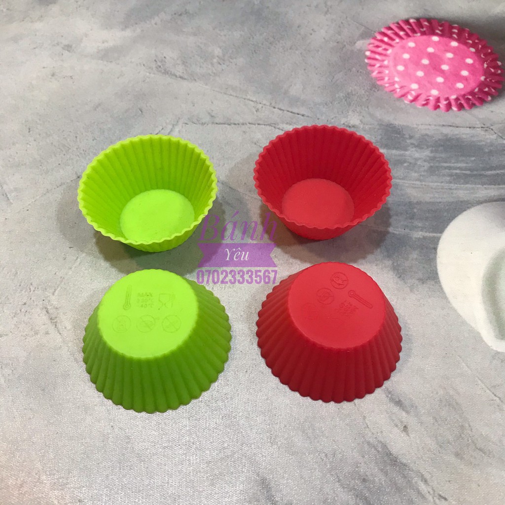BỘ 12 Khuôn Silicon Cupcake Bông Lan Lớn